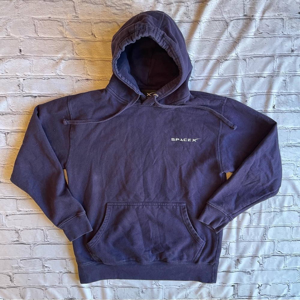 Starlink Hoodie Sweatshirt Elon Musk Mens Blue Size Medium USA Space Internet